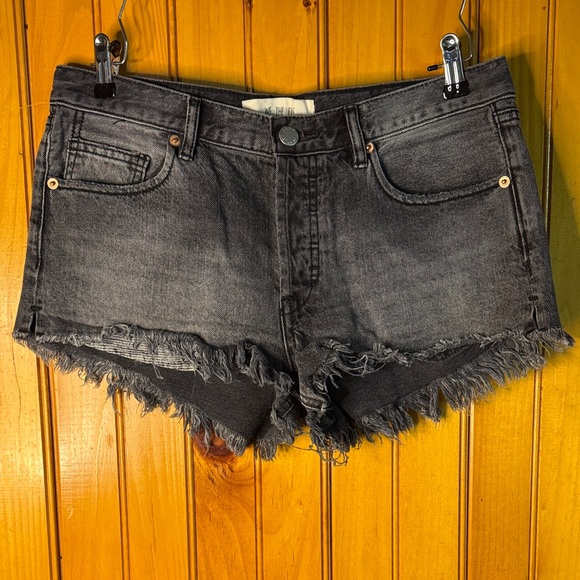 We The Free Pants - We The Free Charcoal Frayed Jean Shorts